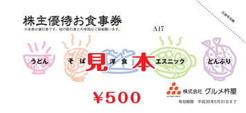 株主優待お食事券