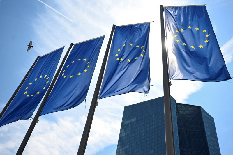 フランクフルトの欧州中央銀行(ECB)本部、2024年撮影 REUTERS/Jana Rodenbusch