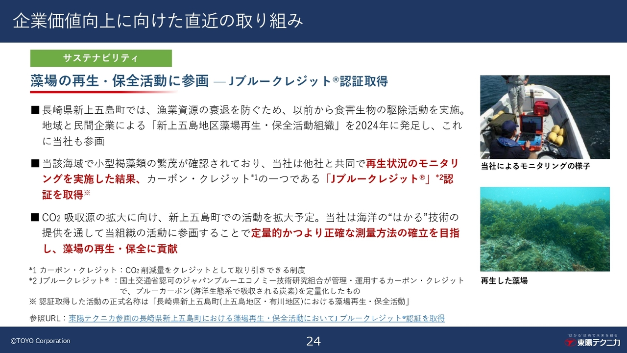 企業価値向上に向けた直近の取り組み