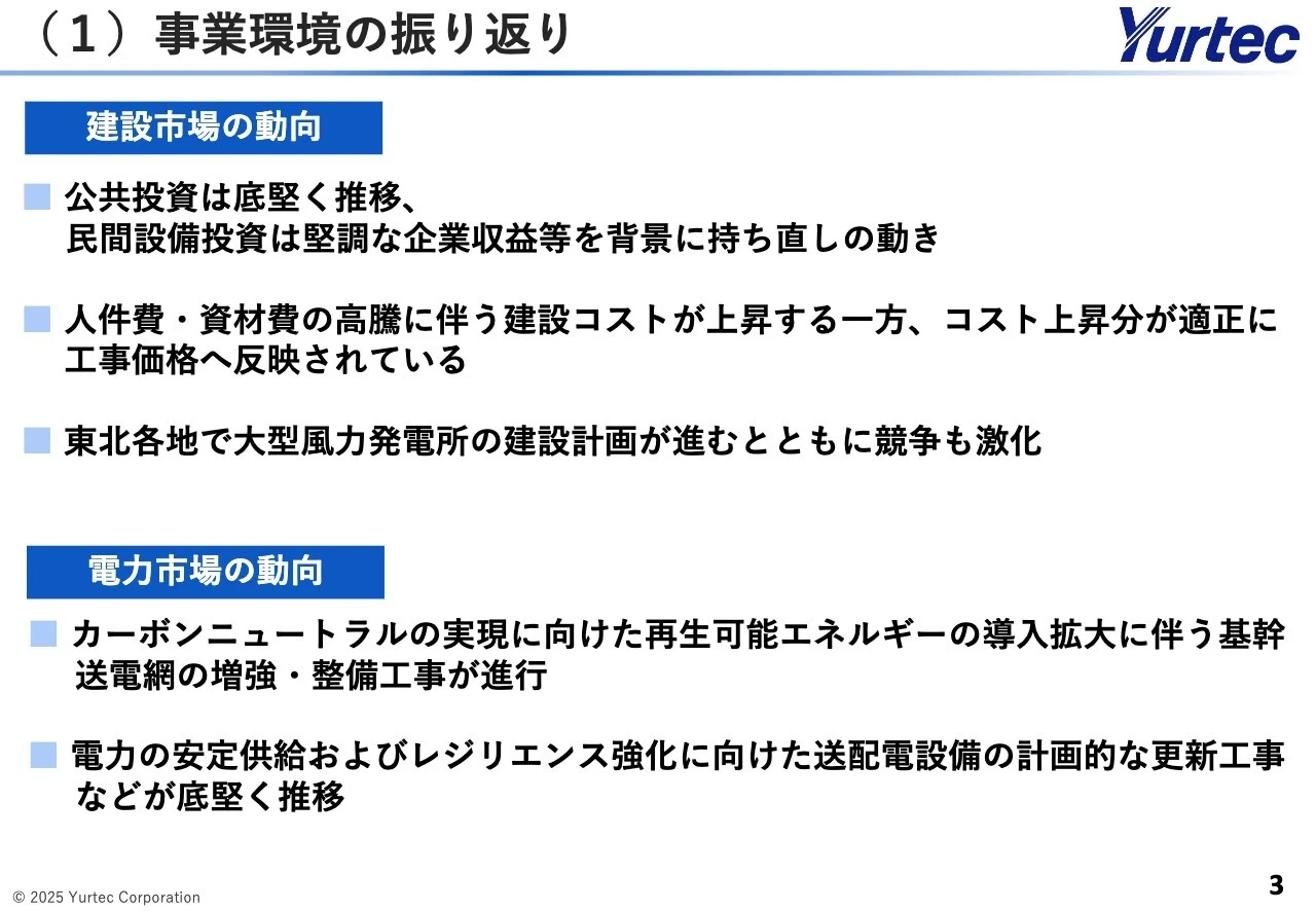 （1）事業環境の振り返り