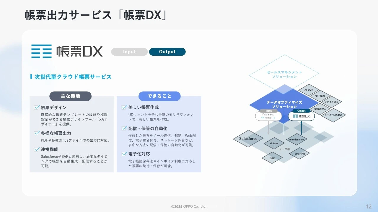 帳票出力サービス「帳票DX」
