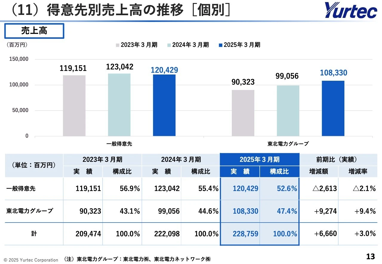 （11）得意先別売上高の推移[個別]