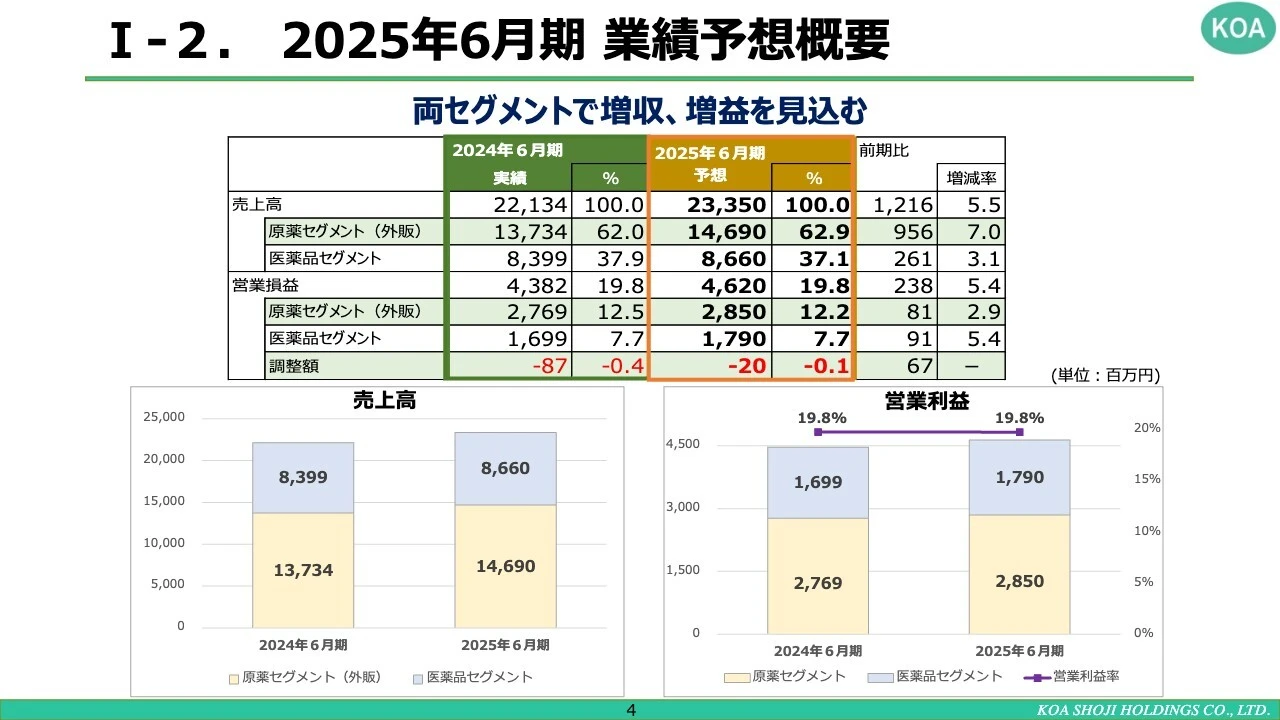 I-2.2025年6月期 業績予想概要