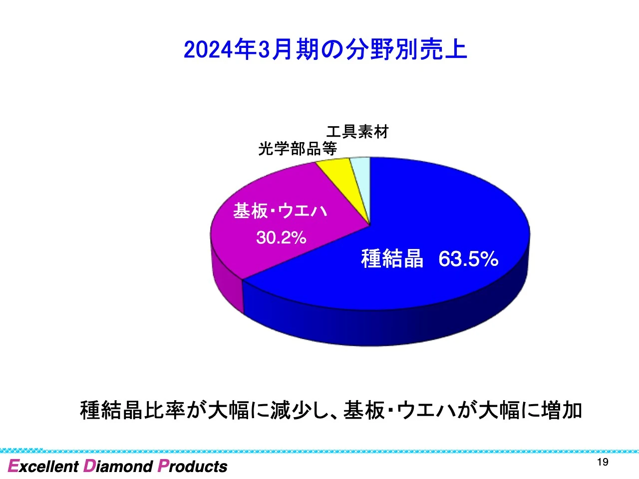 2024年3月期の分野別売上