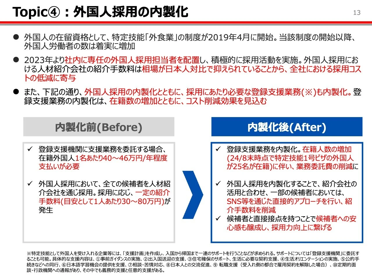 Topic④：外国人採用の内製化
