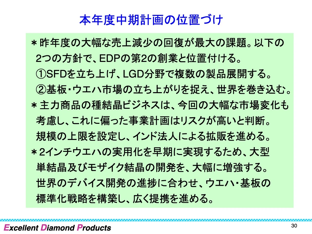 本年度中期計画の位置づけ