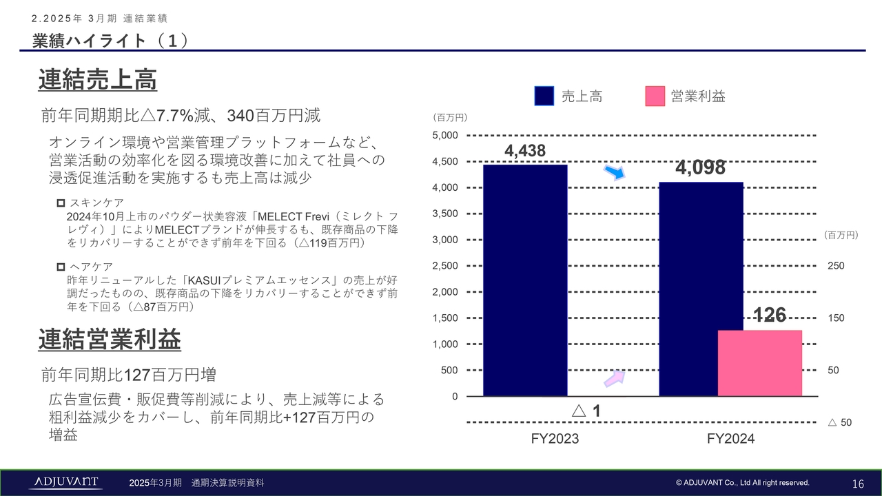 業績ハイライト（1）