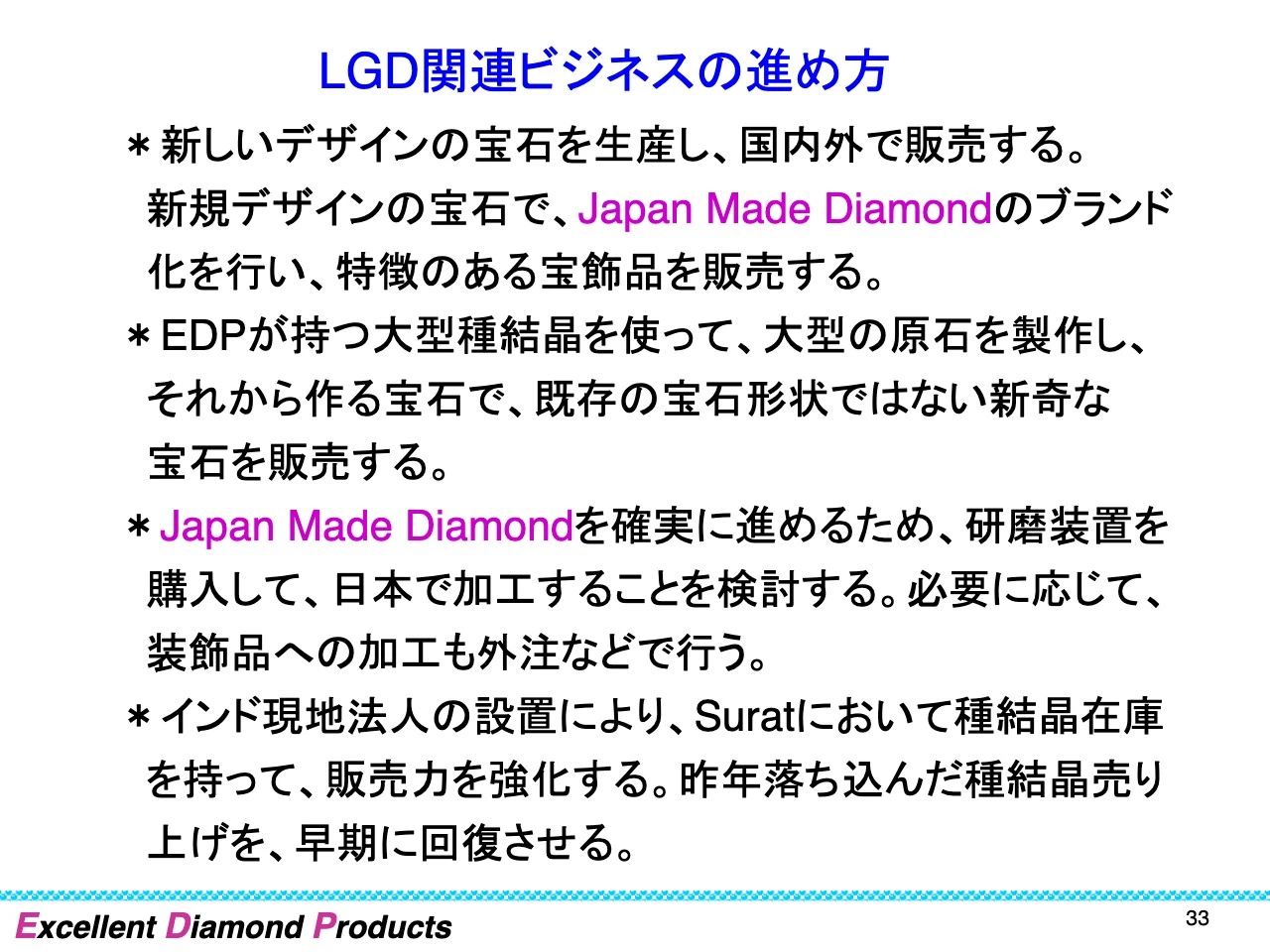 LGD関連ビジネスの進め方