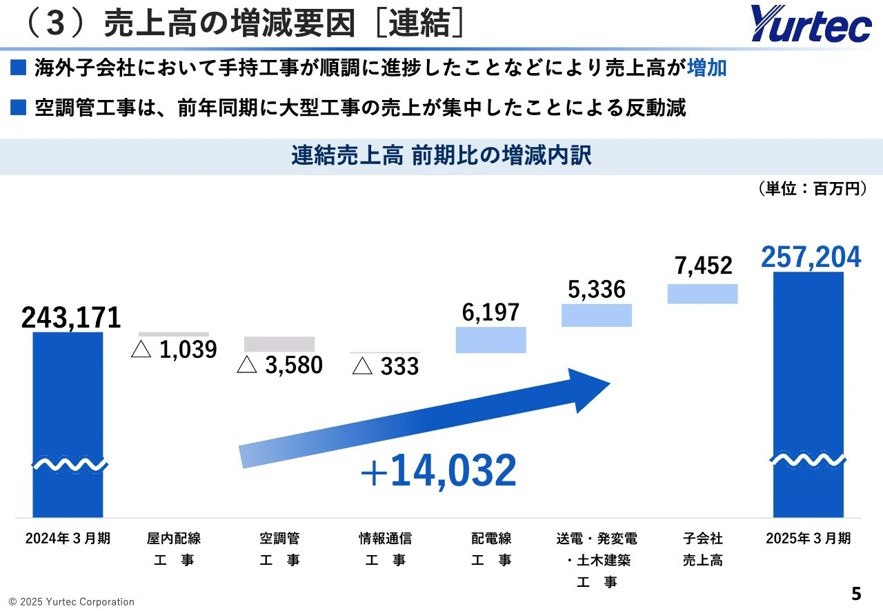 （3）売上高の増減要因[連結]
